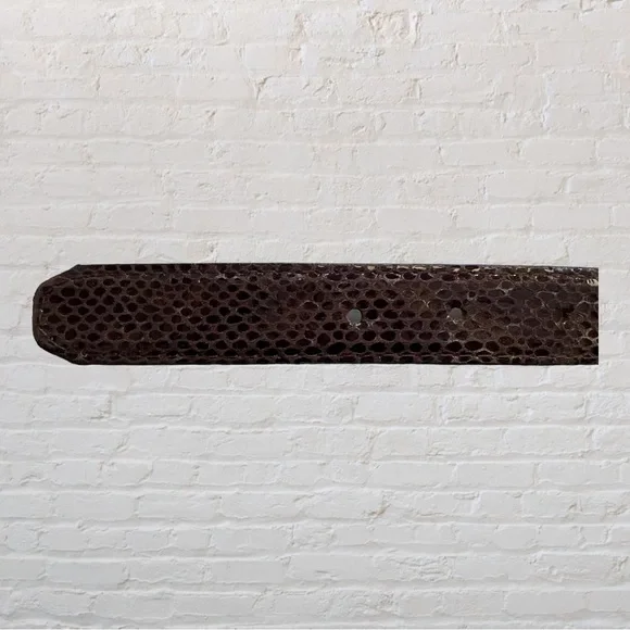 NYGARD Ladies Serpent Print Belt - Dark Brown - Size Large - Picture 4 of 5